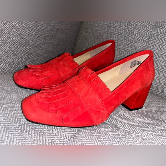 Kenneth Cole Reaction Michelle Fringe Heels Loafer Red Women’s Size 8 - Picture 6 of 6